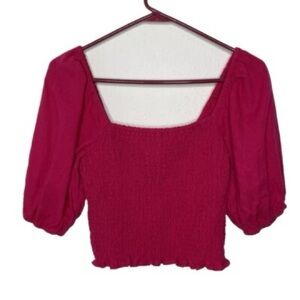 Universal Thread Fuchsia Smocked Blouse